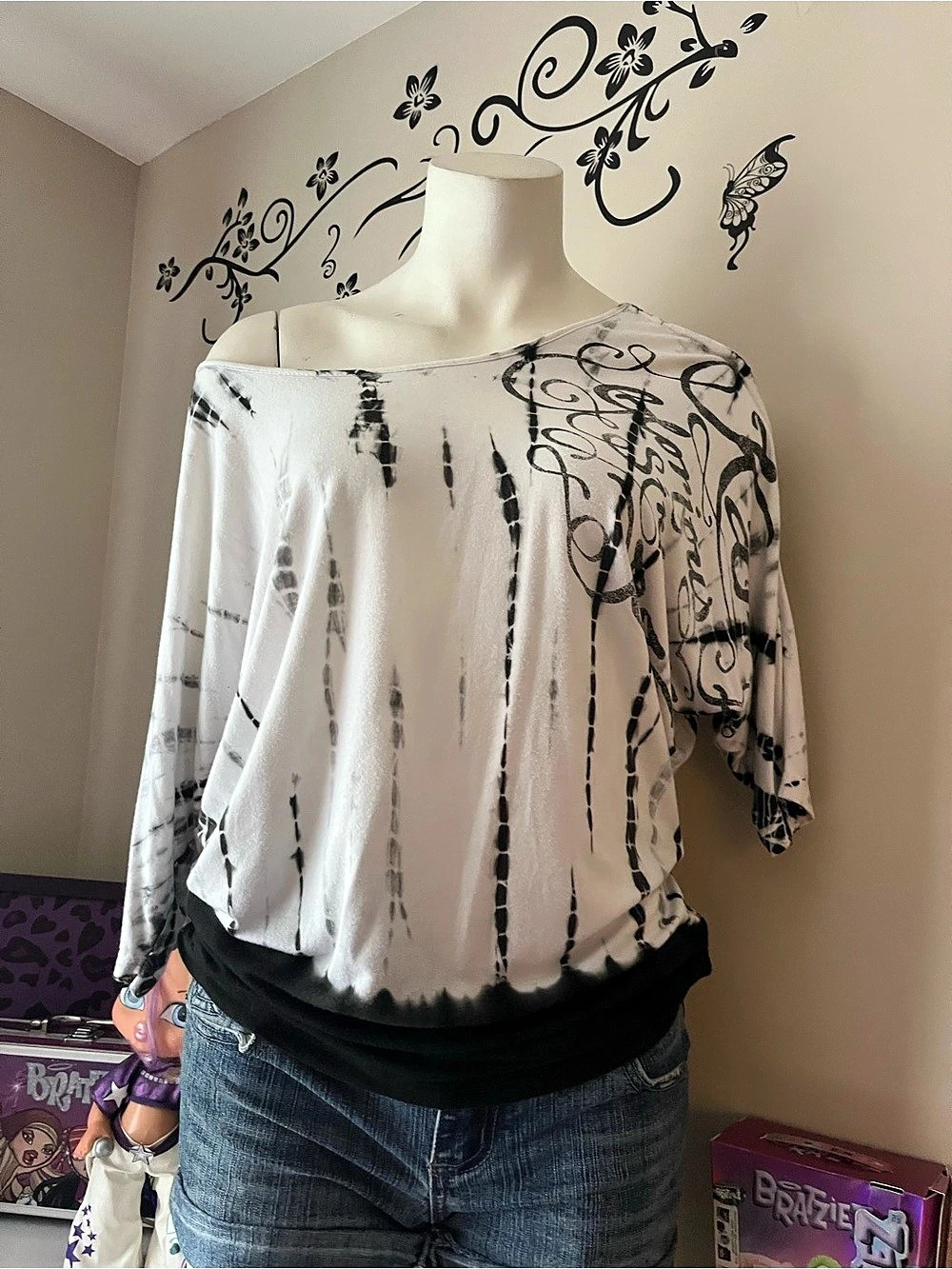 BlackÄrv Abstract Print Short Sleeve Top Size S